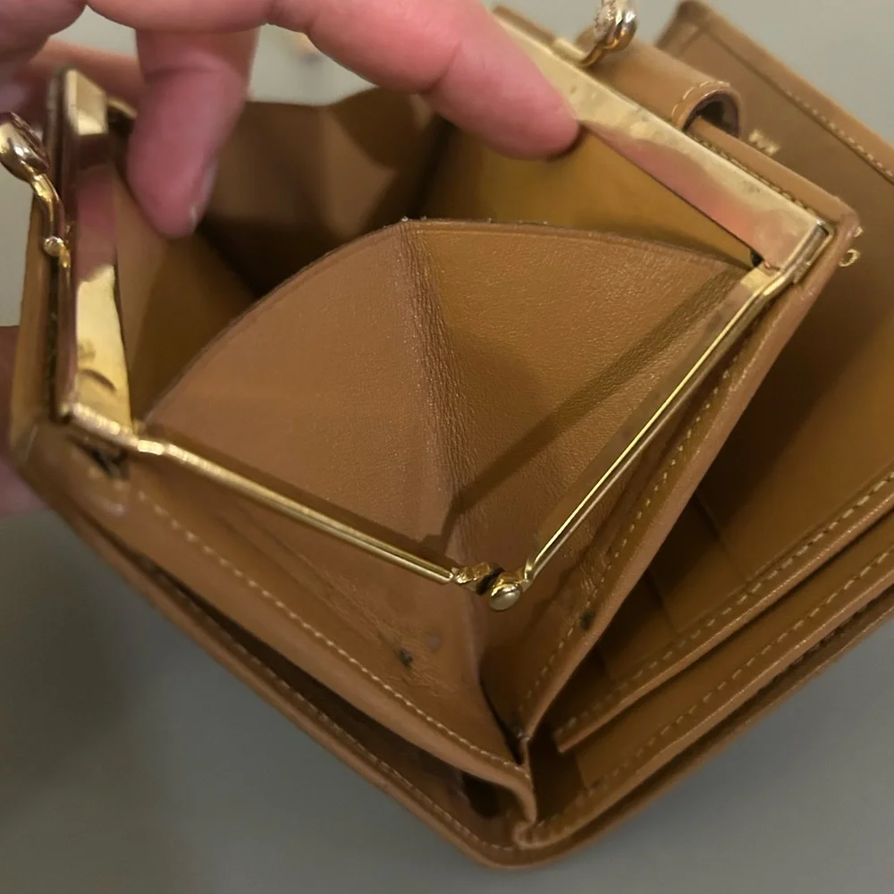 Authentic Celine Compact Kisslock Wallet, Vintage, Light Cognac Leather Trim - Picture 16 of 16